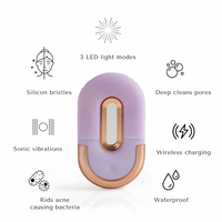 Silicone face cleansing beauty device for clear skin with LED lights. product features - skiin beauty co