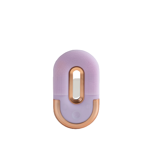 Silicone face cleansing beauty device for clear skin with LED lights. Purple - skiin beauty co